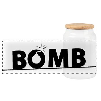 Bombe - Boîte à biscuits avec couvercle en bois - blanc - Devant