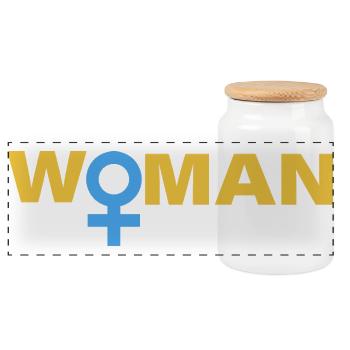 WOMAN - Panoramic Cookie Jar with Wooden Lid - white - Front