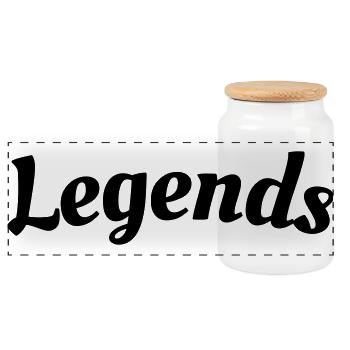 Legends Schriftzug - Panorama Keksdose mit Holzdeckel - Weiß - Vorne