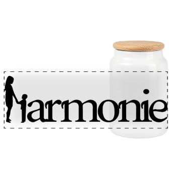 HARMONIE! (Familie, Vater, Mutter, Kinder) - Panorama Keksdose mit Holzdeckel - Weiß - Vorne