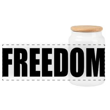 Liberté - Boîte à biscuits avec couvercle en bois - blanc - Devant