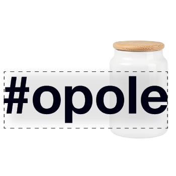 Opole Polska, Poland - Panoramic Cookie Jar with Wooden Lid - white - Front