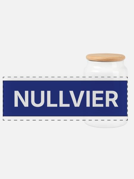 Nullvier Boxlogo - Panorama Keksdose mit Holzdeckel - Weiß