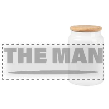 THE MAN - Panoramic Cookie Jar with Wooden Lid - white - Front