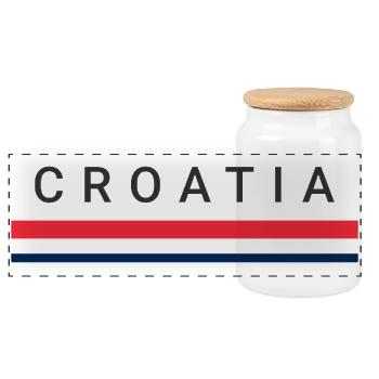 Lignes de Croatie - Boîte à biscuits avec couvercle en bois - blanc - Devant