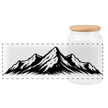 Berge Symbol Alpen - Panorama Keksdose mit Holzdeckel - Weiß - Vorne