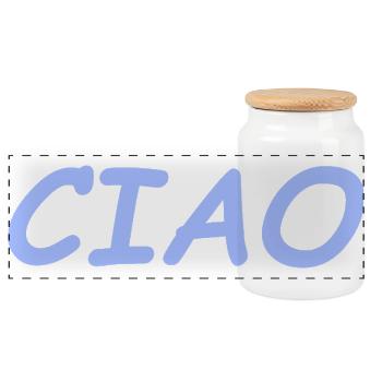 CIAO - Panorama Keksdose mit Holzdeckel - Weiß - Vorne