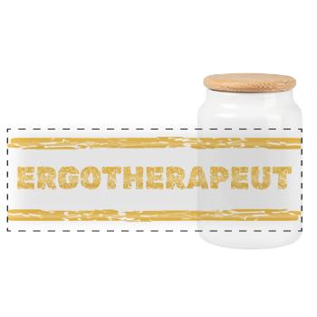 Geschenk für Ergotherapeut - Panorama Keksdose mit Holzdeckel - Weiß - Vorne