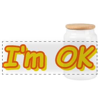Je vais bien - Boîte à biscuits avec couvercle en bois - blanc - Devant