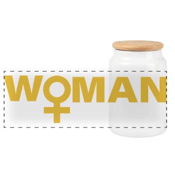 WOMAN - Panorama Keksdose mit Holzdeckel - Weiß - Vorne