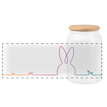 Osterhase Ostern - Panorama Keksdose mit Holzdeckel - Weiß - Vorne