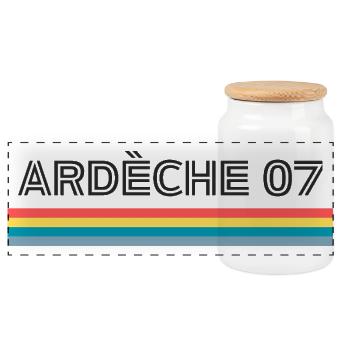 Ardeche 07 T-Shirt Cadeau Humour - Boîte à biscuits avec couvercle en bois - blanc - Devant