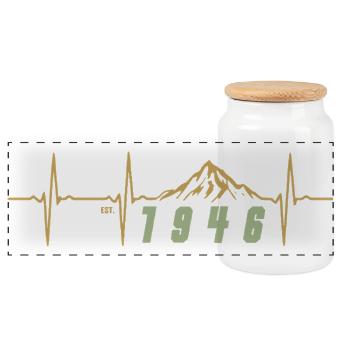Pixel Rétro 80 Ans Octogénaire Cadeau Fête 1946 - Boîte à biscuits avec couvercle en bois - blanc - Devant