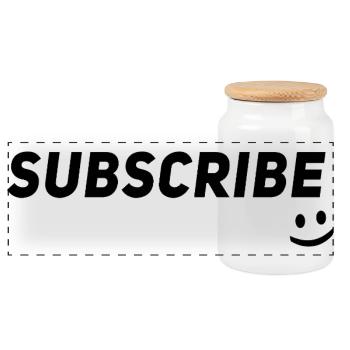 Influencer Blogger Vlogger Content Creator - Subsc - Panoramic Cookie Jar with Wooden Lid - white - Front