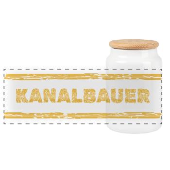 Job Kanalbauer - Panorama Keksdose mit Holzdeckel - Weiß - Vorne