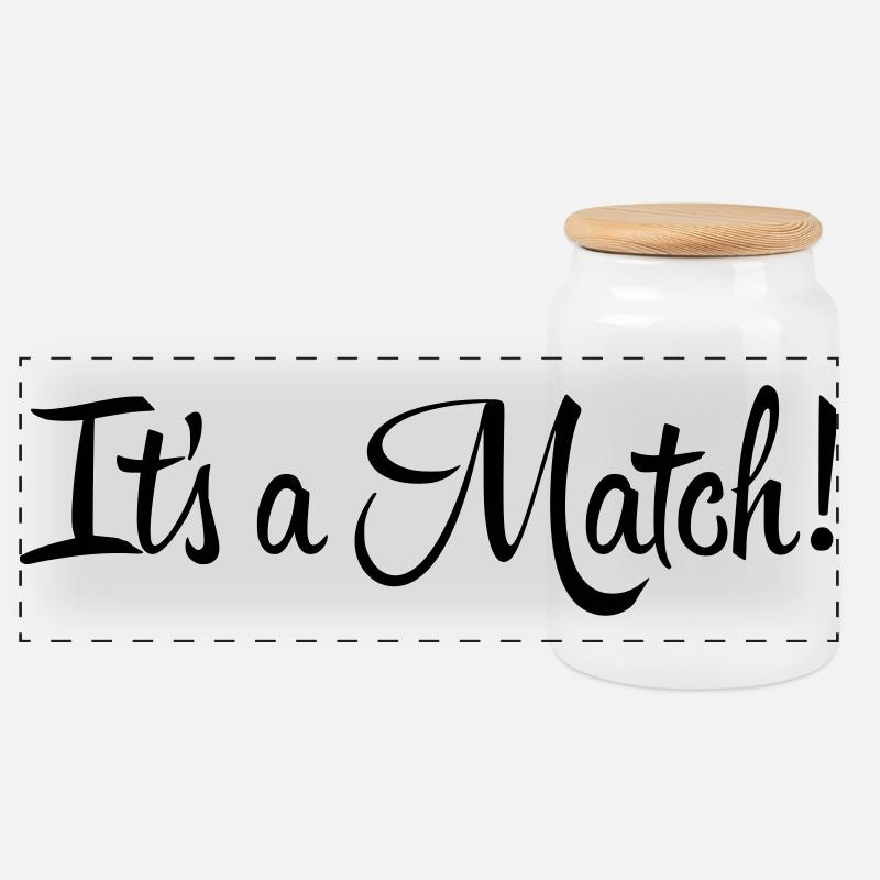 Es ist ein Match! - Panorama Keksdose mit Holzdeckel - Weiß