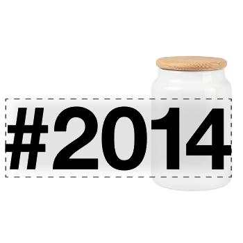 2014 Vintage 12 Years 12th Birthday - Panoramic Cookie Jar with Wooden Lid - white - Front