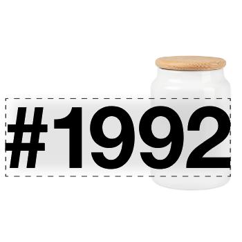 1992 Vintage Hashtag 34 Year Old 34th Birthday - Panoramic Cookie Jar with Wooden Lid - white - Front