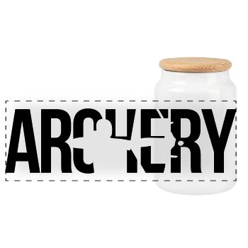 archery - Panoramic Cookie Jar with Wooden Lid - white - Front