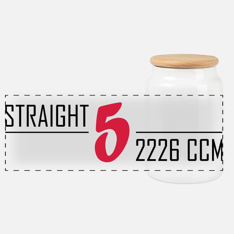 Straight Five - Panorama Keksdose mit Holzdeckel - Weiß