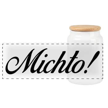 michto - Boîte à biscuits avec couvercle en bois - blanc - Devant