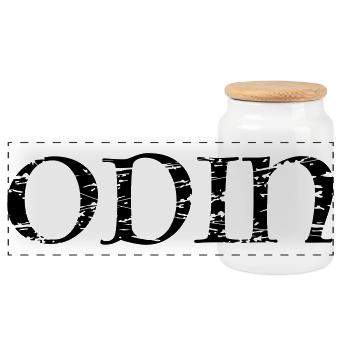Odin - Panorama Keksdose mit Holzdeckel - Weiß - Vorne