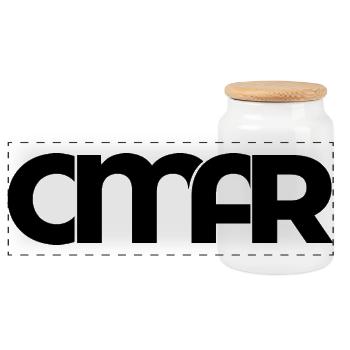 Omar First Name Font Arabic Name Gift Idea - Panoramic Cookie Jar with Wooden Lid - white - Front