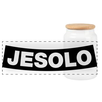 Jesolo Chapter Element (JGA MC-Rocker-Design) - Panorama Keksdose mit Holzdeckel - Weiß - Vorne