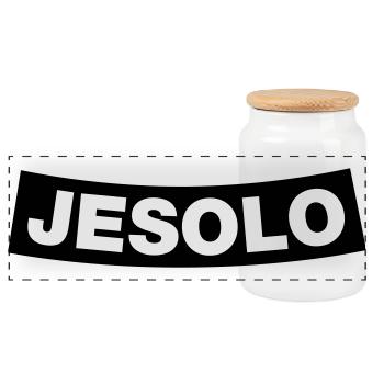 Jesolo Chapter Element 1C (JGA MC-Rocker-Style) - Panorama Keksdose mit Holzdeckel - Weiß - Vorne