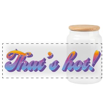 C’est chaud ! – Style dégradé rétro - Boîte à biscuits avec couvercle en bois - blanc - Devant