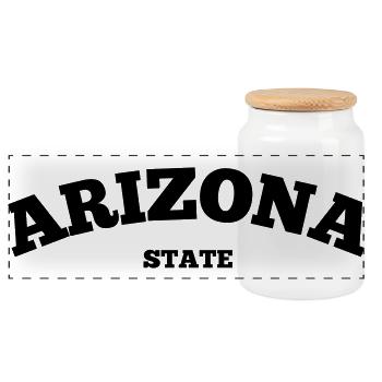 Arizona State - Panoramic Cookie Jar with Wooden Lid - white - Front