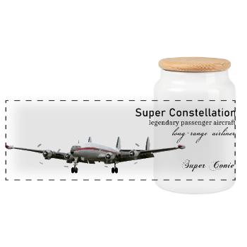 Super Constellation - Panorama Keksdose mit Holzdeckel - Weiß - Vorne