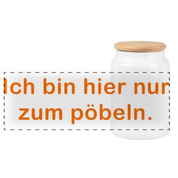 I am here - Panoramic Cookie Jar with Wooden Lid - white - Front