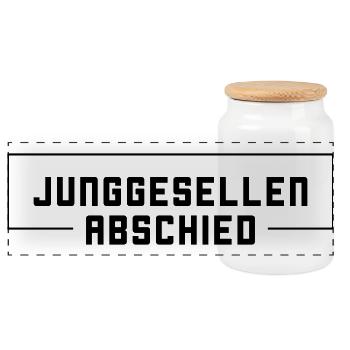 Bachelor party bachelor party - Panoramic Cookie Jar with Wooden Lid - white - Front