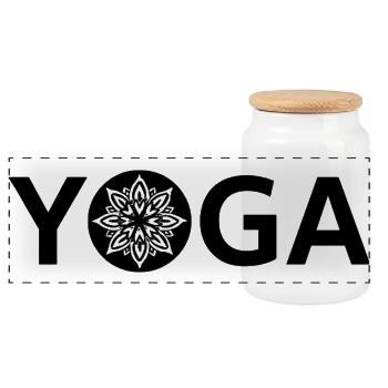 Night Glow Mandala - Panoramic Cookie Jar with Wooden Lid - white - Front