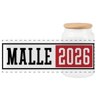 Malle 2026 - Boîte à biscuits avec couvercle en bois - blanc - Devant