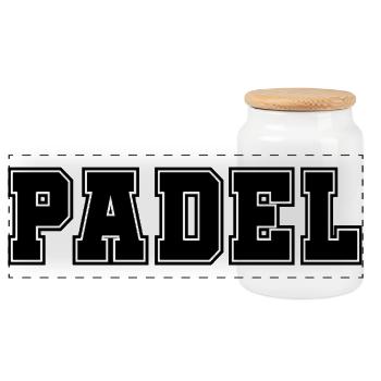 Padel Bold - Panoramic Cookie Jar with Wooden Lid - white - Front