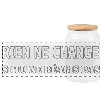 Nothing changes if you don't react - Panoramic Cookie Jar with Wooden Lid - white - Front