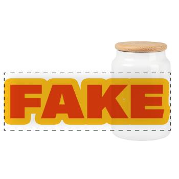 FAKE - Panorama Keksdose mit Holzdeckel - Weiß - Vorne