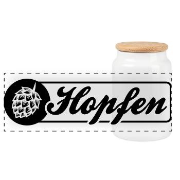 Symbole de l’orge de houblon - Boîte à biscuits avec couvercle en bois - blanc - Devant