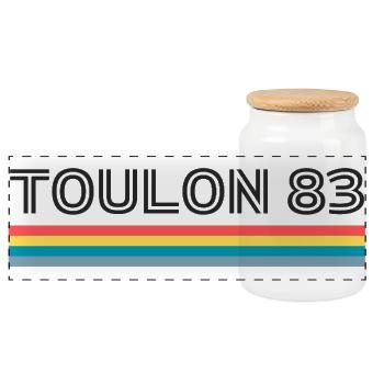 Touloni 83 T-Shirt Cadeau Humour - Boîte à biscuits avec couvercle en bois - blanc - Devant