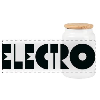 Electro music Logo - Panoramic Cookie Jar with Wooden Lid - white - Front