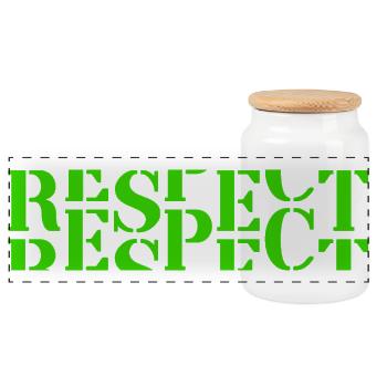 Respect - Panorama Keksdose mit Holzdeckel - Weiß - Vorne