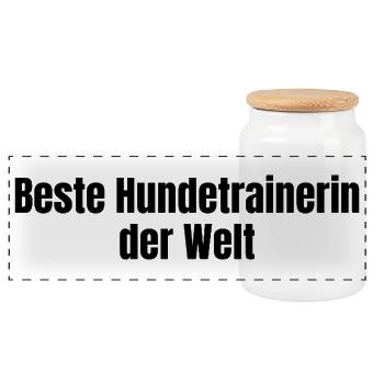 Beste Hundetrainerin der Welt Hunde Geschenk - Panorama Keksdose mit Holzdeckel - Weiß - Vorne