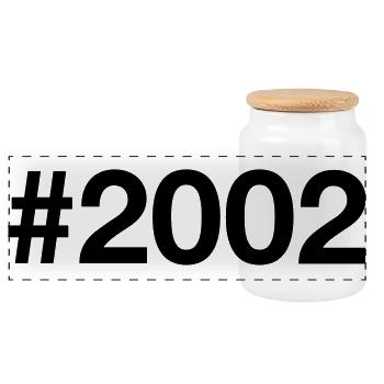 2002 Born 24 years old 24th birthday - Panoramic Cookie Jar with Wooden Lid - white - Front