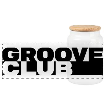 Groove Club - Panoramic Cookie Jar with Wooden Lid - white - Front