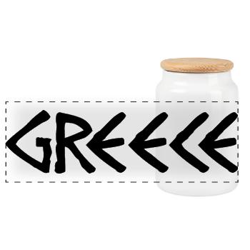 Grèce – Faute de frappe classique & style culturel - Boîte à biscuits avec couvercle en bois - blanc - Devant