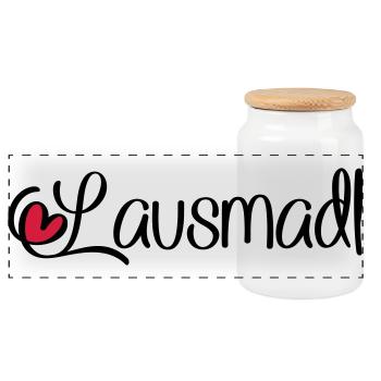 Lausmadl - Panorama Keksdose mit Holzdeckel - Weiß - Vorne