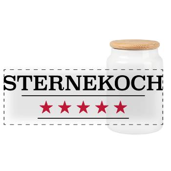 Sternekoch - Panorama Keksdose mit Holzdeckel - Weiß - Vorne