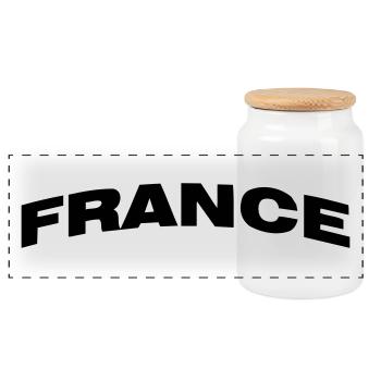France - Boîte à biscuits avec couvercle en bois - blanc - Devant